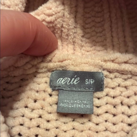 Aerie Pink Turtle Neck Sweater Oversized Knit - Picture 2 of 12